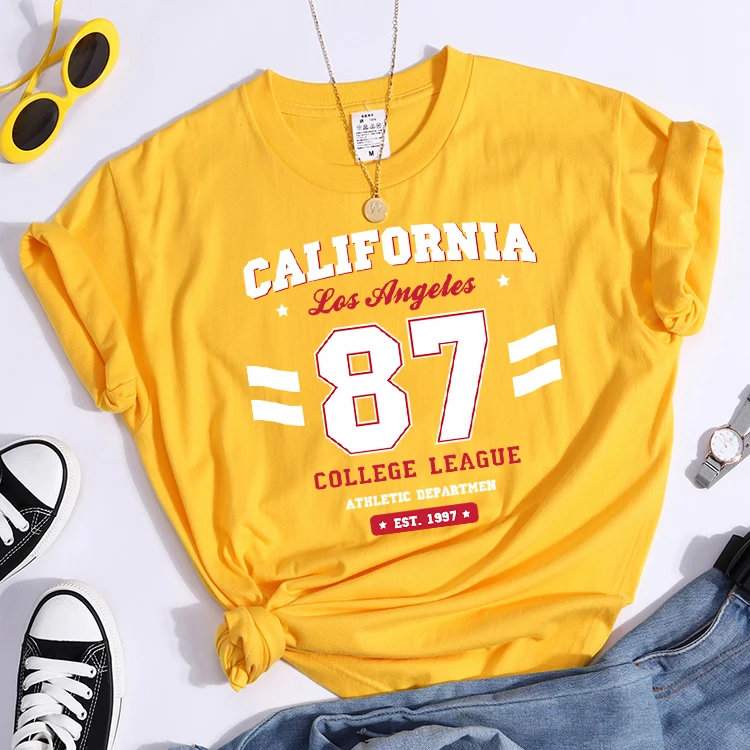 Los Angeles, California Est.1997 Street Letter T-Shirt Loose Round Neck Tee Shirt Harajuku Hipster T-Shirts Fashion Women Tshirt