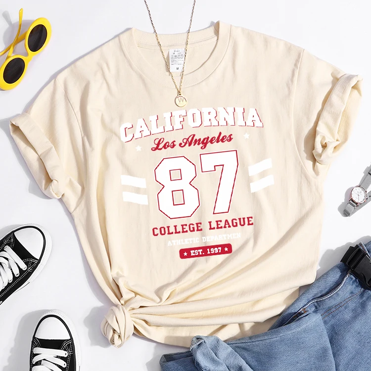 Los Angeles, California Est.1997 Street Letter T-Shirt Loose Round Neck Tee Shirt Harajuku Hipster T-Shirts Fashion Women Tshirt