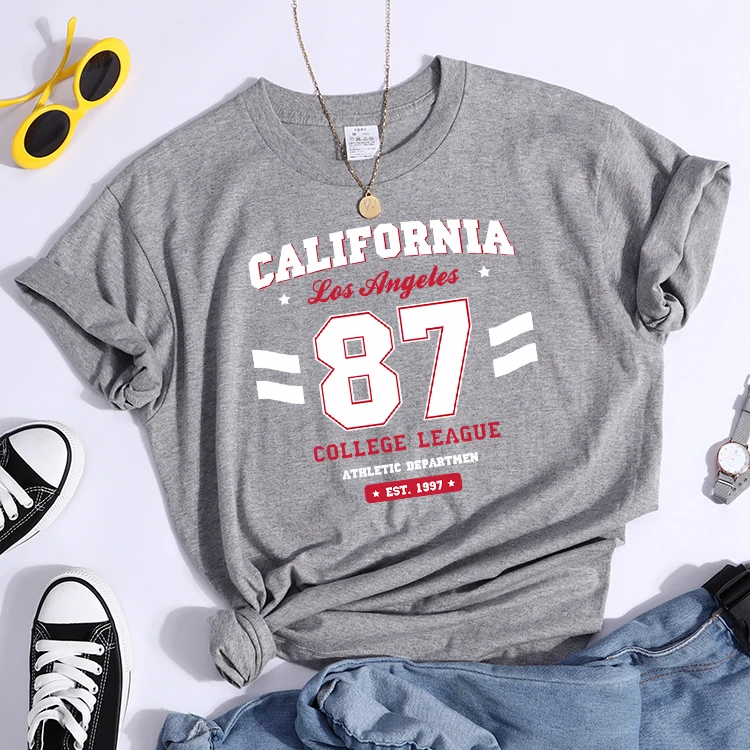 Los Angeles, California Est.1997 Street Letter T-Shirt Loose Round Neck Tee Shirt Harajuku Hipster T-Shirts Fashion Women Tshirt