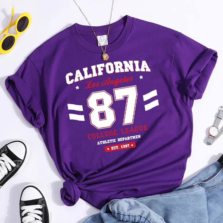 Los Angeles, California Est.1997 Street Letter T-Shirt Loose Round Neck Tee Shirt Harajuku Hipster T-Shirts Fashion Women Tshirt