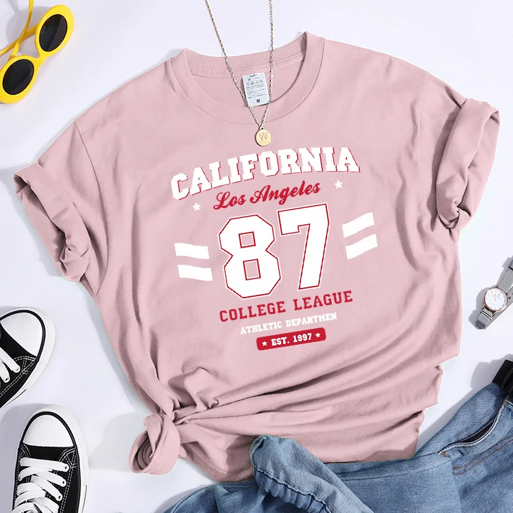 Los Angeles, California Est.1997 Street Letter T-Shirt Loose Round Neck Tee Shirt Harajuku Hipster T-Shirts Fashion Women Tshirt
