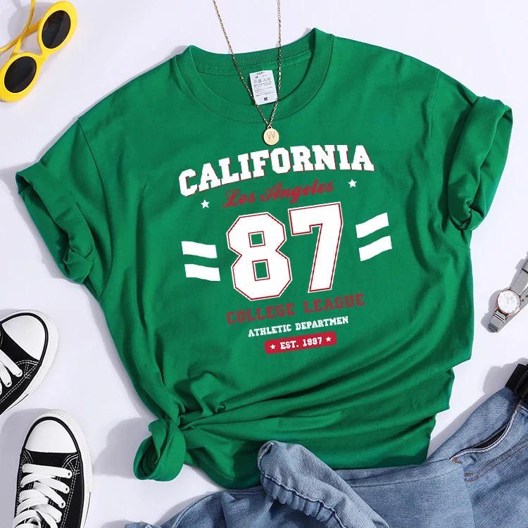 Los Angeles, California Est.1997 Street Letter T-Shirt Loose Round Neck Tee Shirt Harajuku Hipster T-Shirts Fashion Women Tshirt