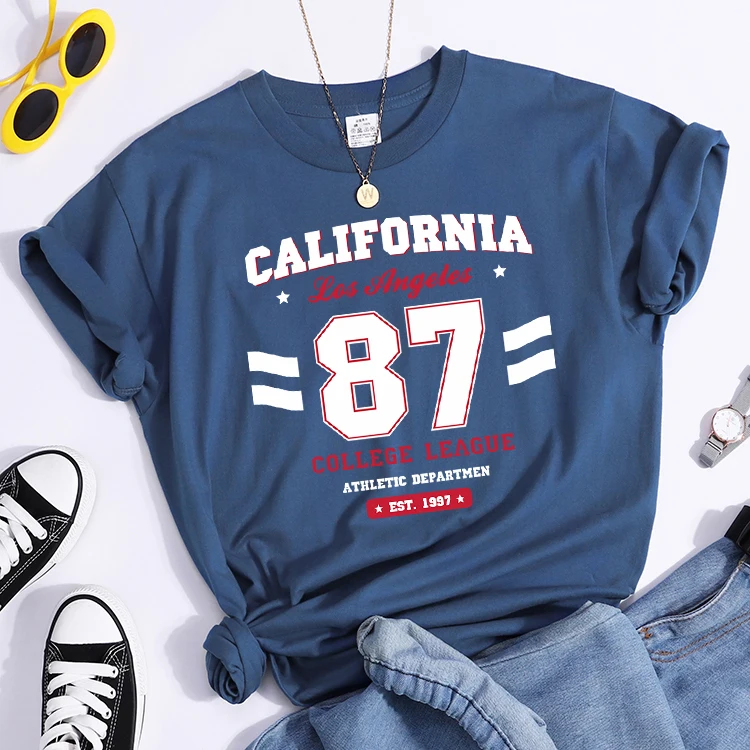 Los Angeles, California Est.1997 Street Letter T-Shirt Loose Round Neck Tee Shirt Harajuku Hipster T-Shirts Fashion Women Tshirt