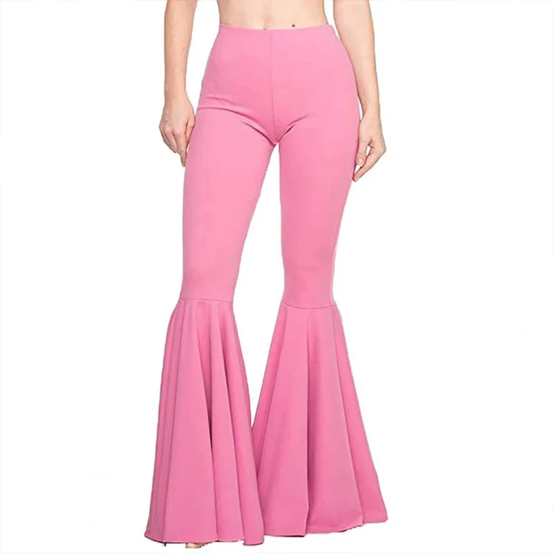 Women High Waist Skinny Flare Pants Slim Fit Stretchy Trousers Yoga Flared Pants Streetwear Lady Bodycon Sexy Bell Bottom Tights