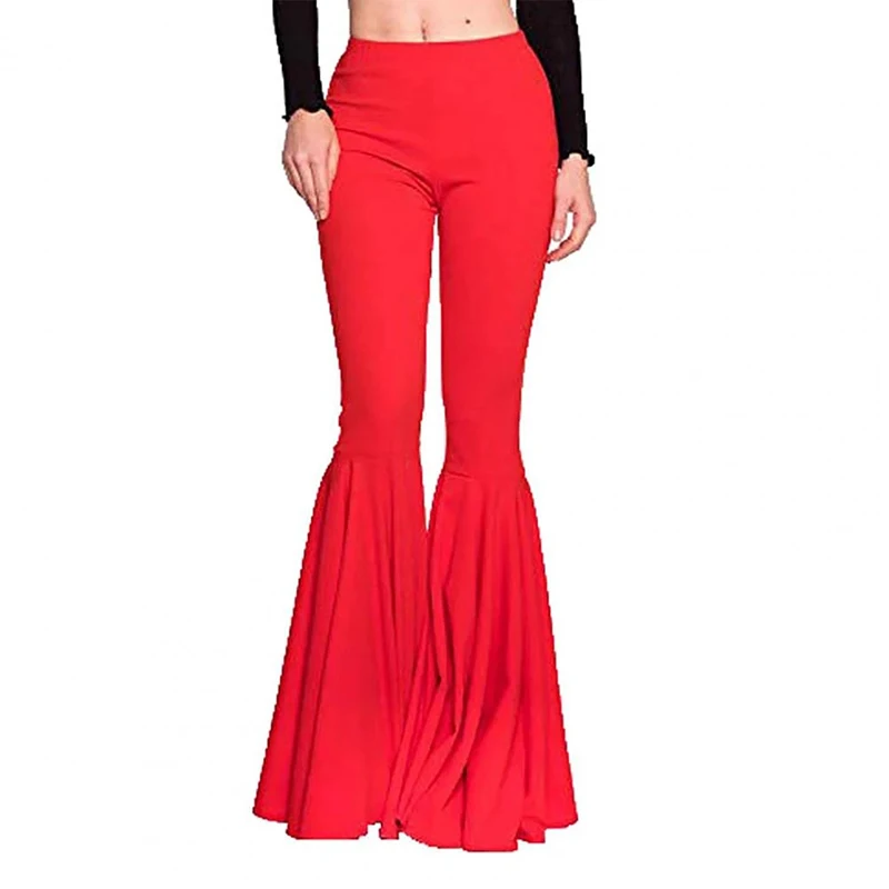 Women High Waist Skinny Flare Pants Slim Fit Stretchy Trousers Yoga Flared Pants Streetwear Lady Bodycon Sexy Bell Bottom Tights