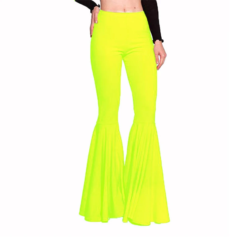 Women High Waist Skinny Flare Pants Slim Fit Stretchy Trousers Yoga Flared Pants Streetwear Lady Bodycon Sexy Bell Bottom Tights