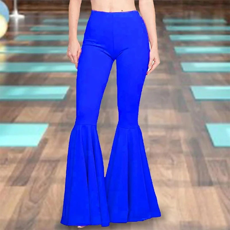 Women High Waist Skinny Flare Pants Slim Fit Stretchy Trousers Yoga Flared Pants Streetwear Lady Bodycon Sexy Bell Bottom Tights