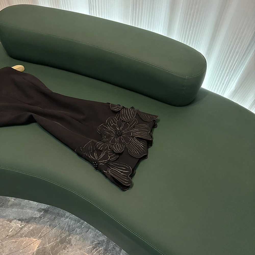 TWOTWINSTYLE Cute Spliced Appliques Dresses For Women Round Neck Sleeveless High Waist Elegant Dress Female Fashion KDR519201