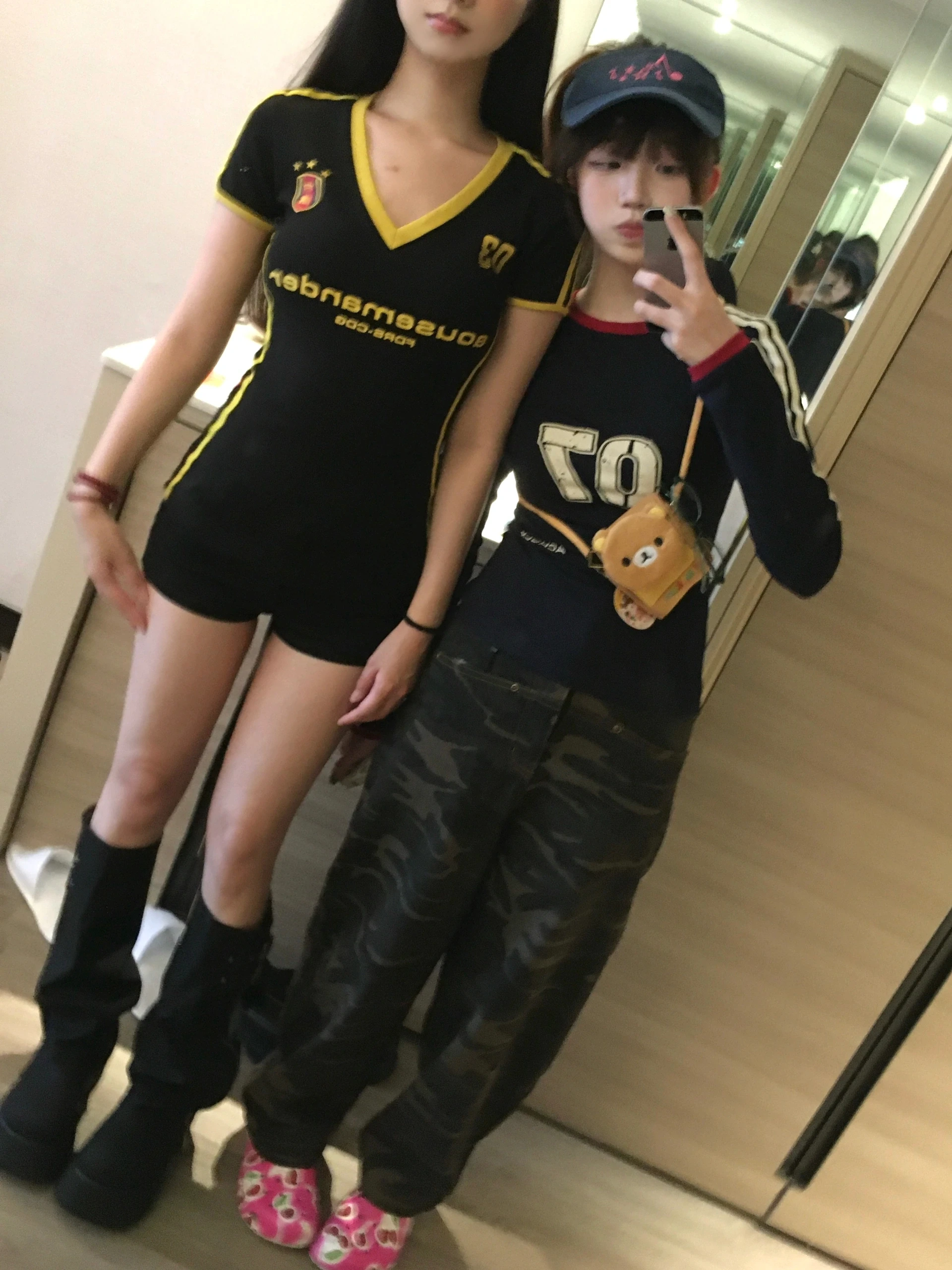 Karrram Japanese Y2k Letter Print T Shirt Vintage Harajuku Long Sleeve Jersey T-shirt American Retro Streetwear 2000s Aesthetics