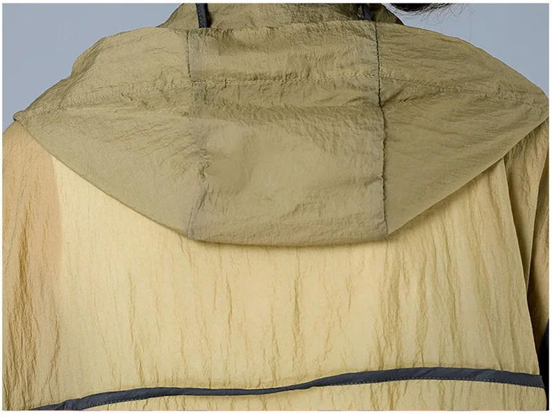 White Hooded Jacket Sunscreen Women's 2025 New Outwear Loose Long-Sleeved Summer Thin Cardigan Female Top Anti-UV Coat Khaki