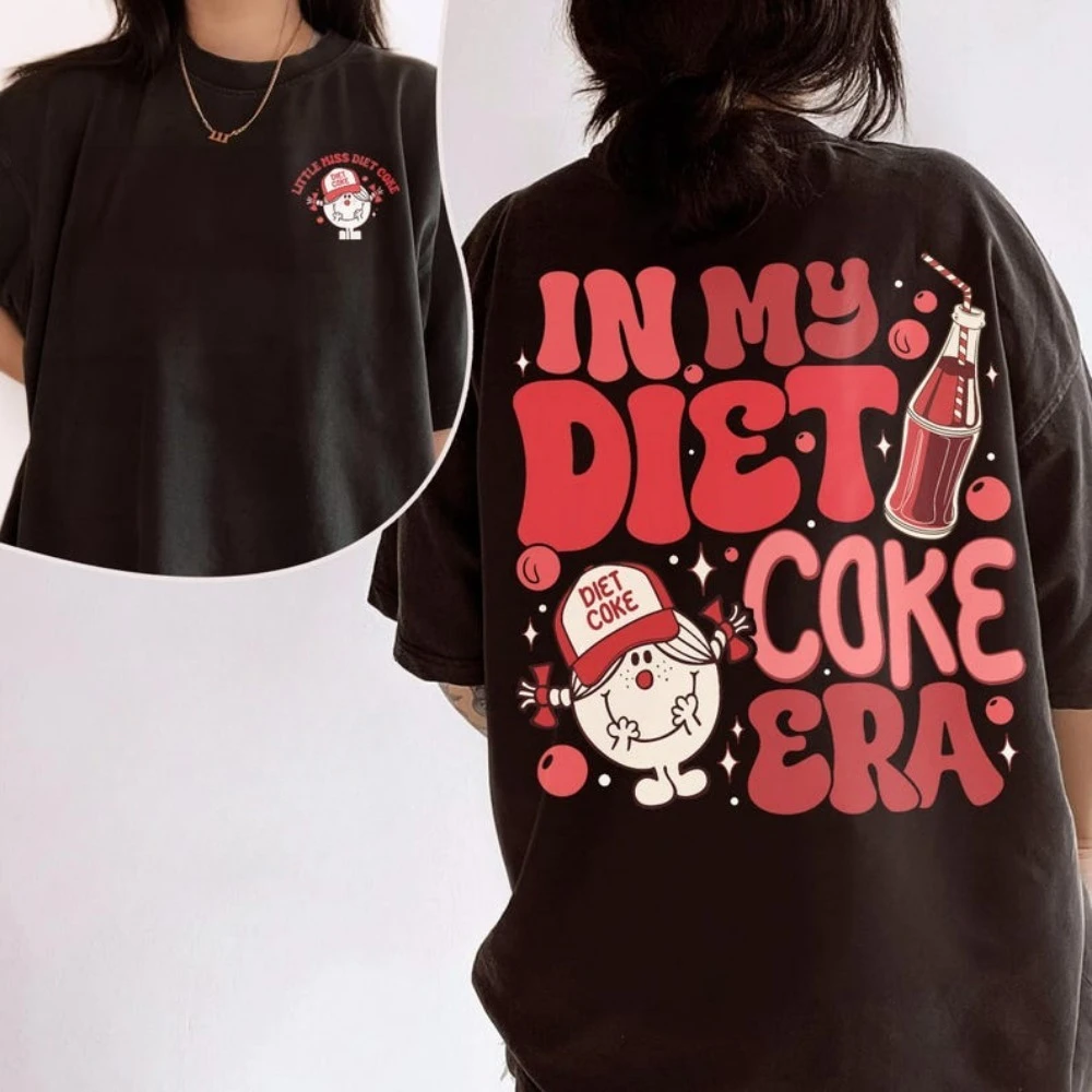 In My Diet Coke Era Women Shirt Funny Little Miss Diet Coke T Shirt Soda Lover Workout Apparel Gift for Her Cotton Tops