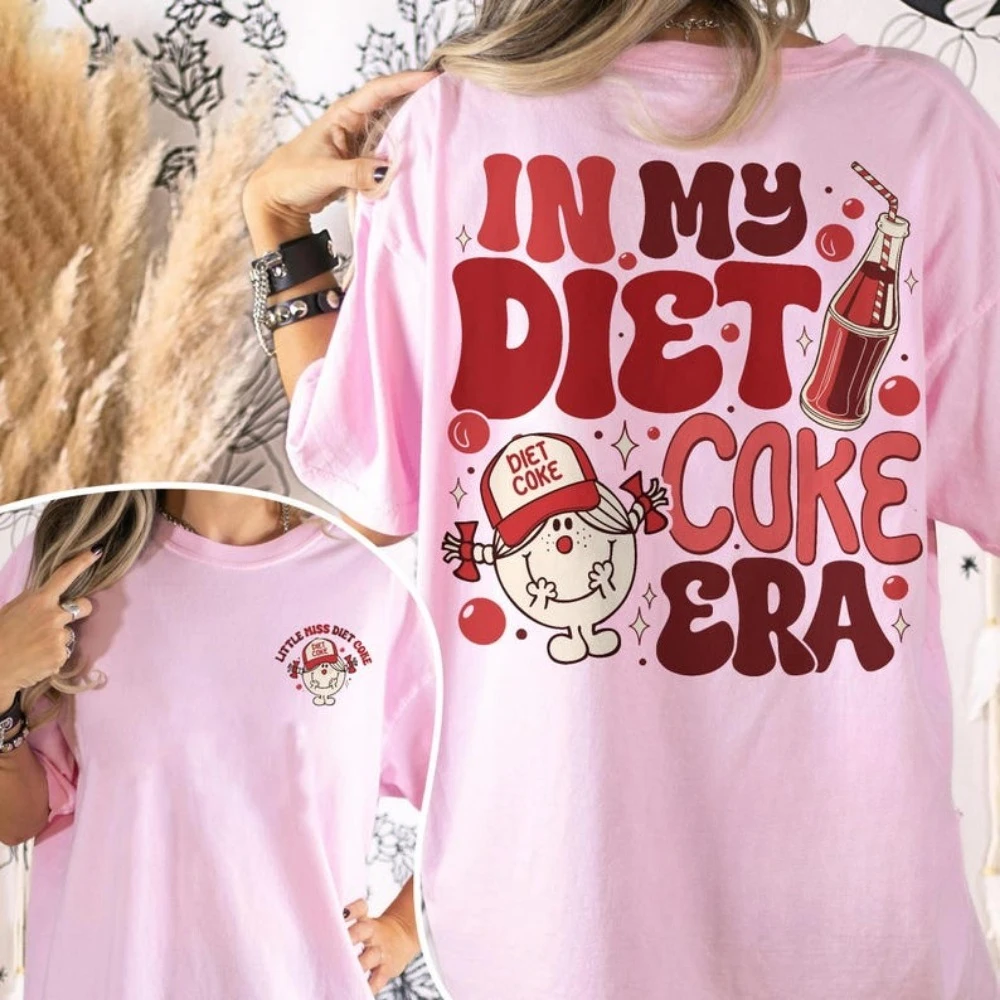 In My Diet Coke Era Women Shirt Funny Little Miss Diet Coke T Shirt Soda Lover Workout Apparel Gift for Her Cotton Tops