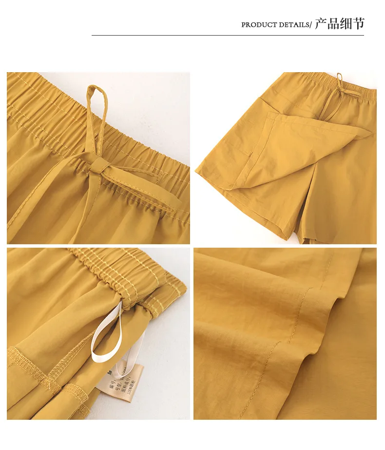 Fake 2 Piece Shorts Skirts For Women High Waist Mini White Skirt Pants Solid A- line Side Slit Lightweight Korean Summer Skirts