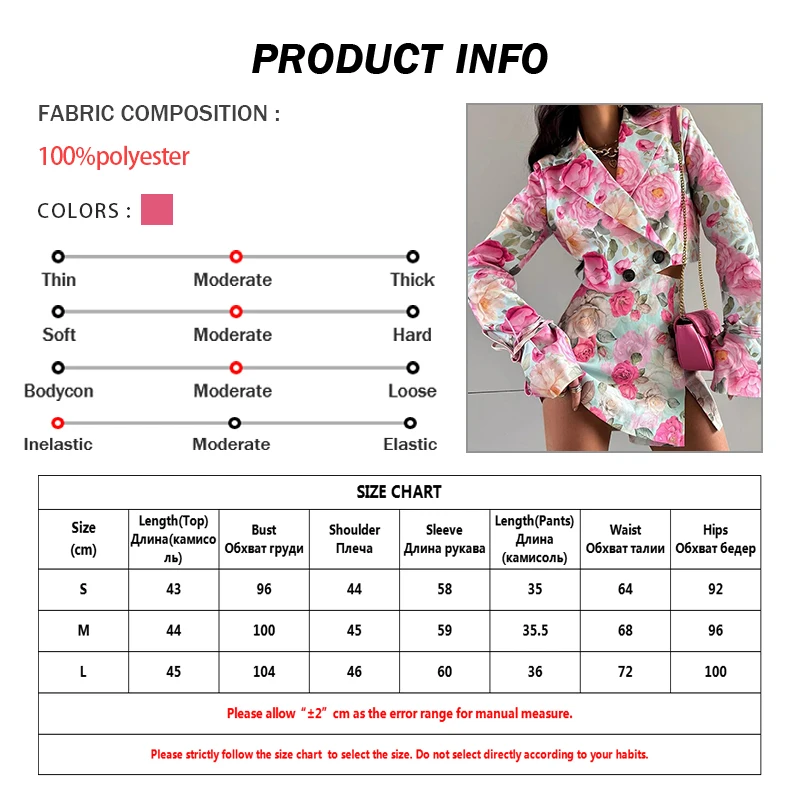 Oymimi Fashion Pink Print 2 Pieces Set For Woman Elegant Long Sleeve Button Crop Shirts And High Waist Side Slit Mini Skirts Set
