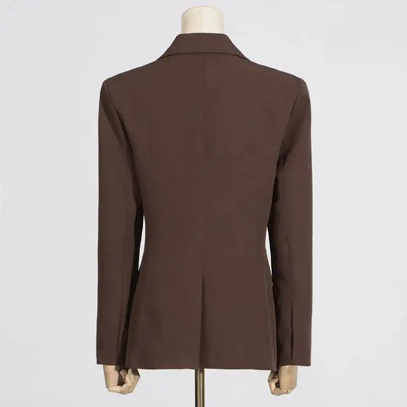 LEOSOXS Hollow Out Fashion Women's Personality Lace Up Suit Jackets Streetwear Long Sleeves Slim V Neck Formal Jackets Autumn