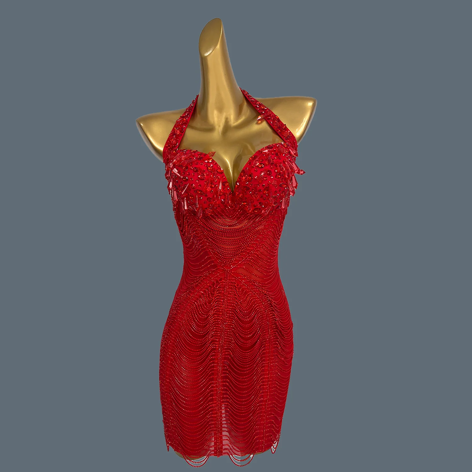 Luxury Dinners Sparkly Rhinestones Sexy Mesh Mini Dress for Women Party Celebrate Birthday Evening Dress Club Show Wear Xingzhi