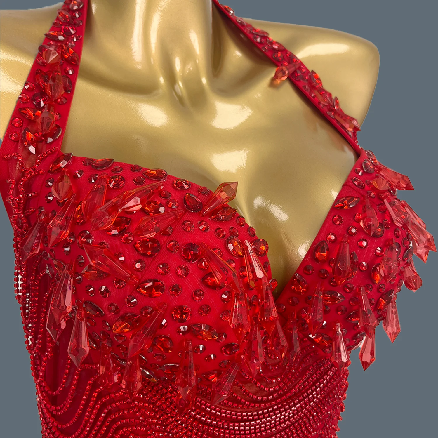 Luxury Dinners Sparkly Rhinestones Sexy Mesh Mini Dress for Women Party Celebrate Birthday Evening Dress Club Show Wear Xingzhi