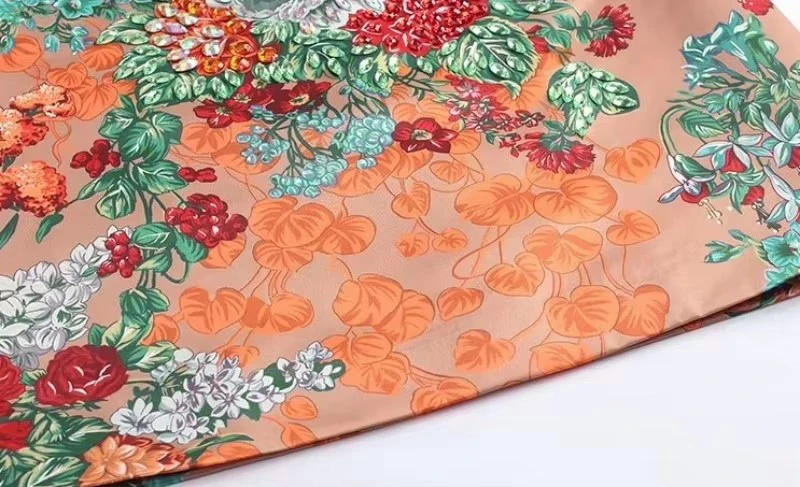 Female Summer New Style Colorful Diamonds Shiny Dresses Retro Floral Print Sundress Sleeveless O-Neck Fashion Above Knee Dress