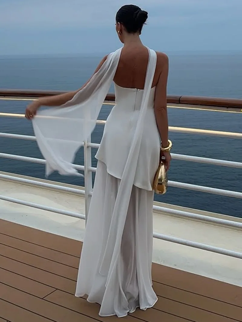 Trendix Lace Patchwork Tube Top Dress Women 2025 Summer Fashion High Waist Off Shoulder Maxi Dress Vacation Elegant Party Dress