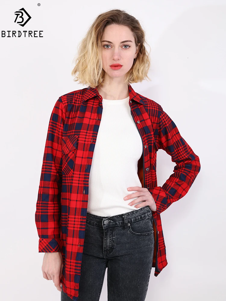 Velvet Thicken Warm Women's Plaid Shirt Female Long Sleeve Tops M-4XL Winter Fleece Casual Blouse Autumn Clothes T17506X