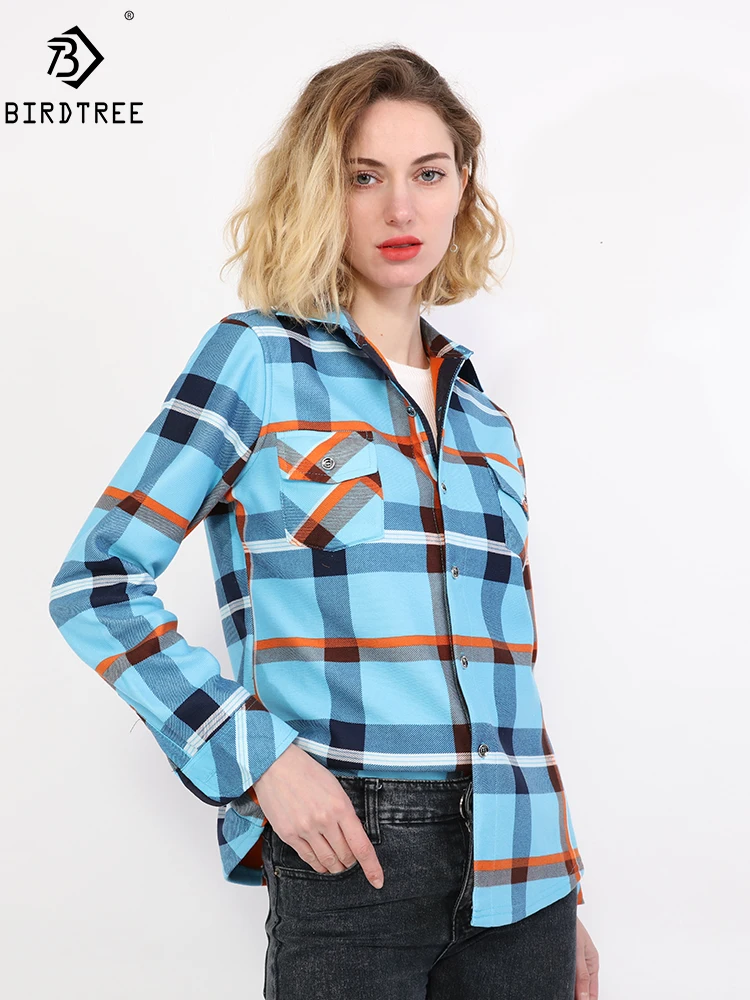 Velvet Thicken Warm Women's Plaid Shirt Female Long Sleeve Tops M-4XL Winter Fleece Casual Blouse Autumn Clothes T17506X