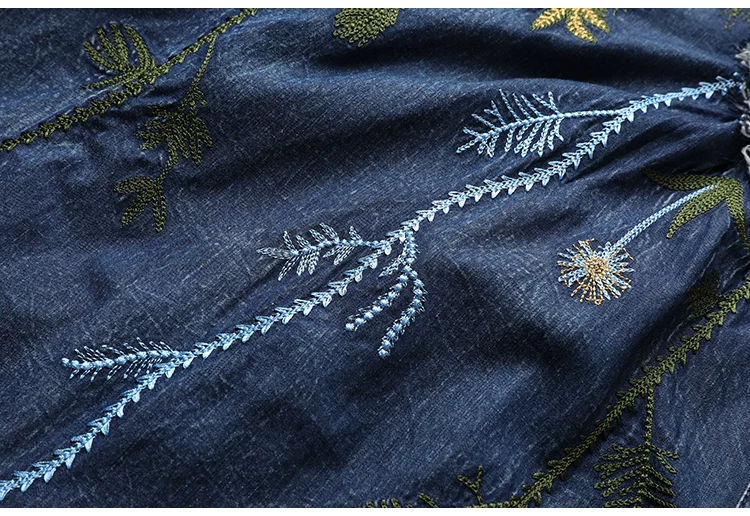TIYIHAILEY-Loose A-Line Denim Dresses for Women, Long, Mid-Calf Jeans, Embroidery, Sleeveless Tassels, New Fashion, 2026