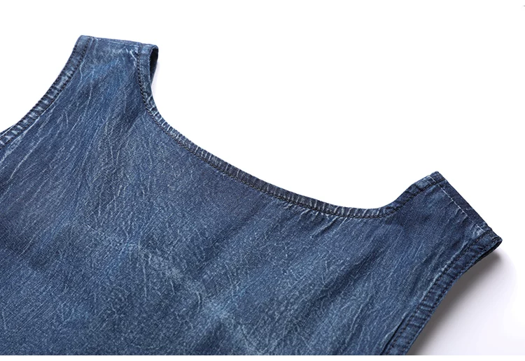 TIYIHAILEY-Loose A-Line Denim Dresses for Women, Long, Mid-Calf Jeans, Embroidery, Sleeveless Tassels, New Fashion, 2026