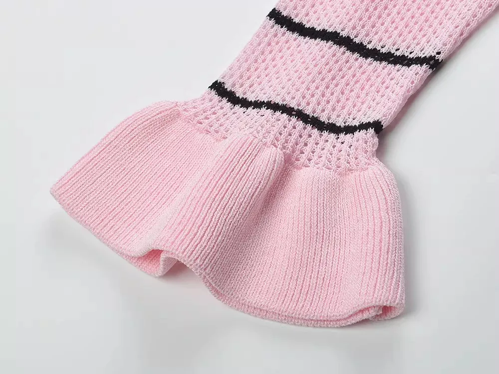 2026 Spring New Women's SweetLong-Sleeved Striped Knit Dress High-Quality FashionableCasual Vacation Elastic Slim Fit Long Dress
