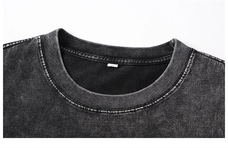 Hirsionsan Y2k Quality Oversized Acid Washed T Shirt Women Vintage Print T-shirts Streetwear Wash Tee Girl Luxury Brand Tops