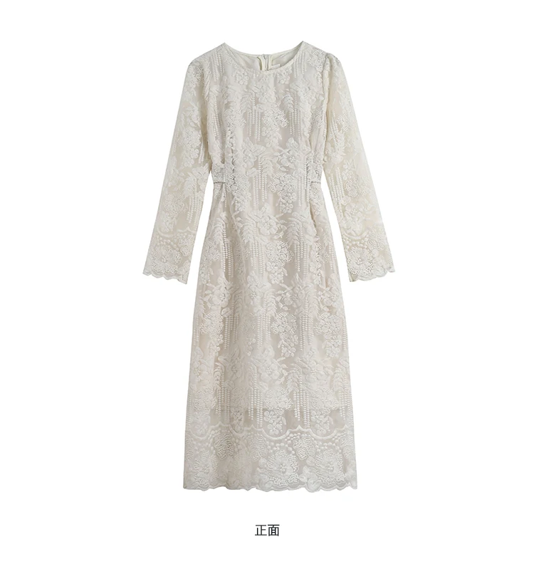Summer White Lace Hook Flower Hollow Midi Dress Women Fashion Chic Luxury Party Evening Dress 2026 Korean Vintage Festival Dress