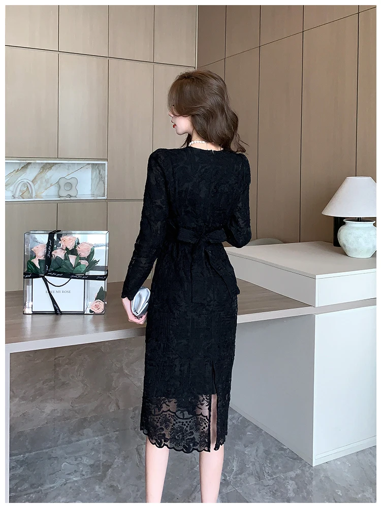 Summer White Lace Hook Flower Hollow Midi Dress Women Fashion Chic Luxury Party Evening Dress 2026 Korean Vintage Festival Dress