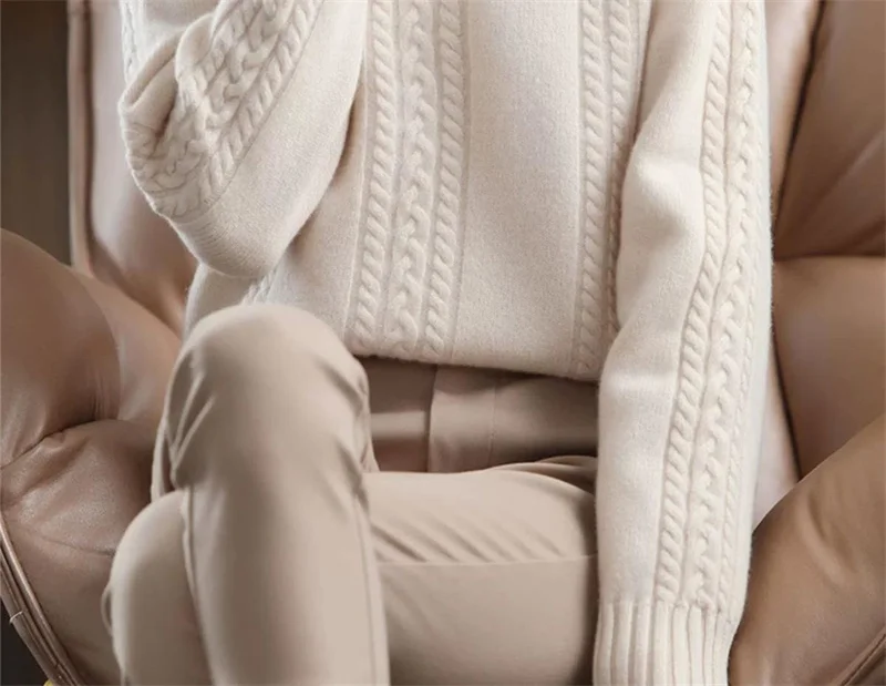 Velvet/Non Velvet Autumn/Winter Half High Collar Sweater Women's Outerwear Winter New Style Interior Top Bottom Knitted Sweater