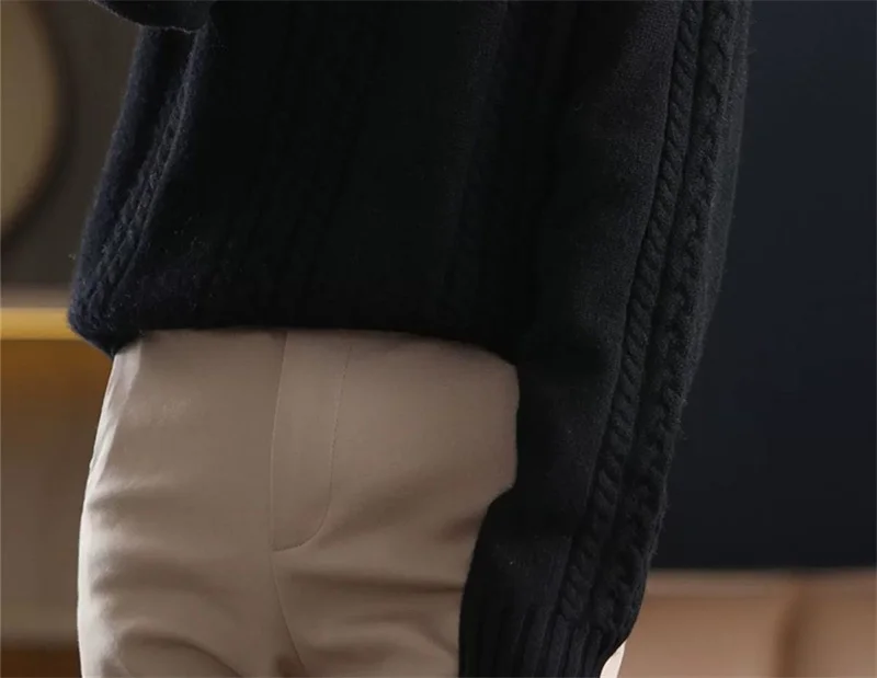 Velvet/Non Velvet Autumn/Winter Half High Collar Sweater Women's Outerwear Winter New Style Interior Top Bottom Knitted Sweater