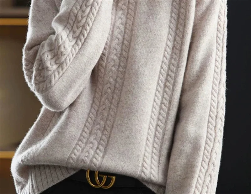 Velvet/Non Velvet Autumn/Winter Half High Collar Sweater Women's Outerwear Winter New Style Interior Top Bottom Knitted Sweater