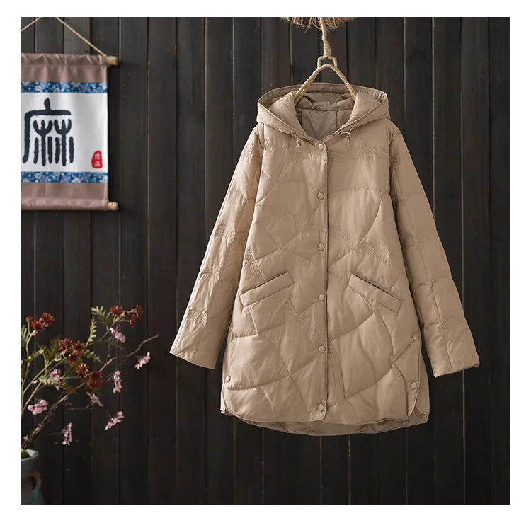 Plus Size 3xl Women Winter Coat 2023 New Arrivals 90% White Duck Down Fashion Hooded Ultra Lightweight Keep Warm Down Jackets