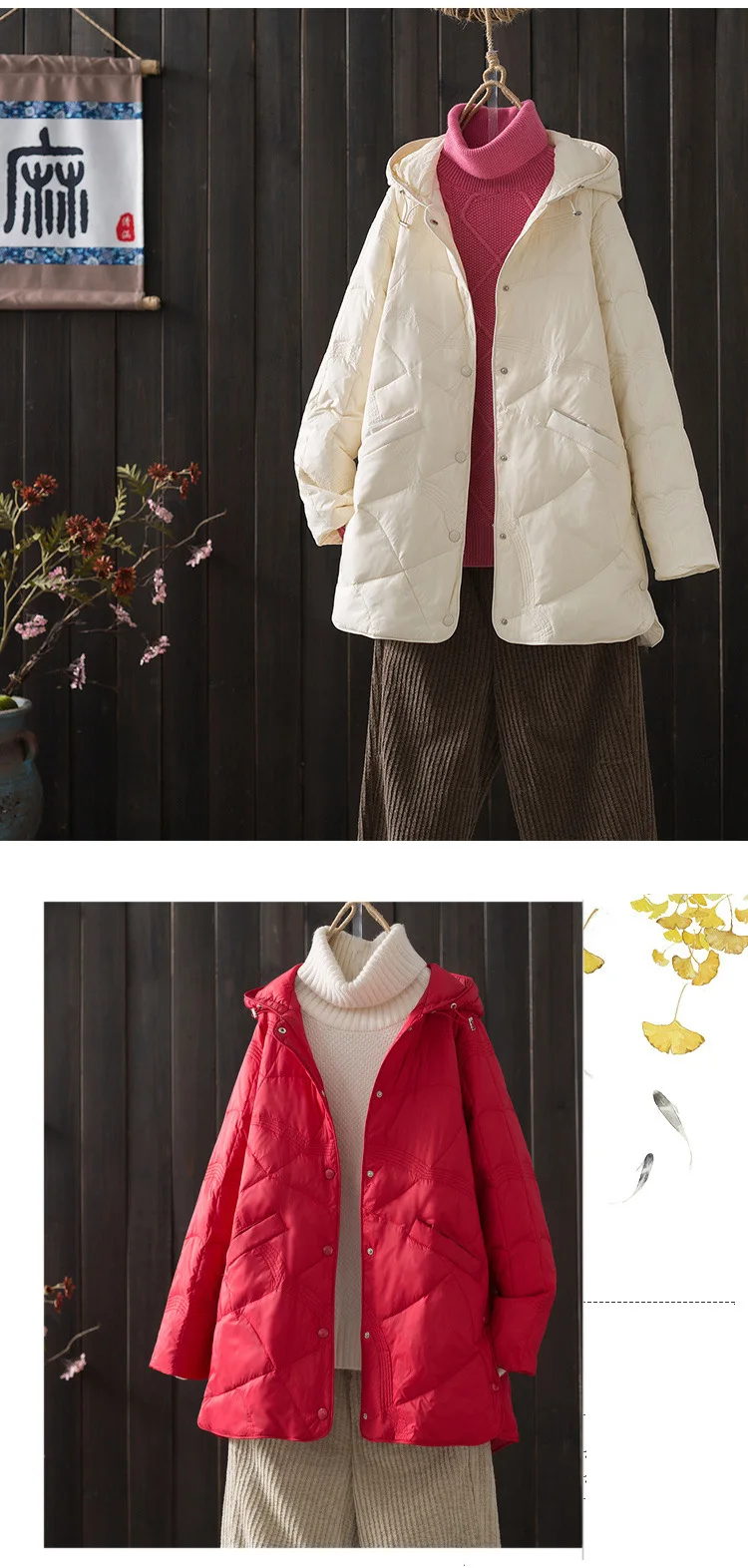 Plus Size 3xl Women Winter Coat 2023 New Arrivals 90% White Duck Down Fashion Hooded Ultra Lightweight Keep Warm Down Jackets