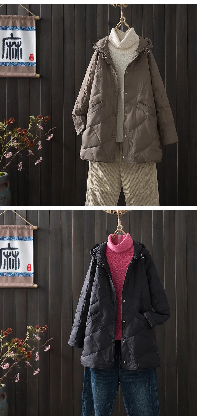 Plus Size 3xl Women Winter Coat 2023 New Arrivals 90% White Duck Down Fashion Hooded Ultra Lightweight Keep Warm Down Jackets
