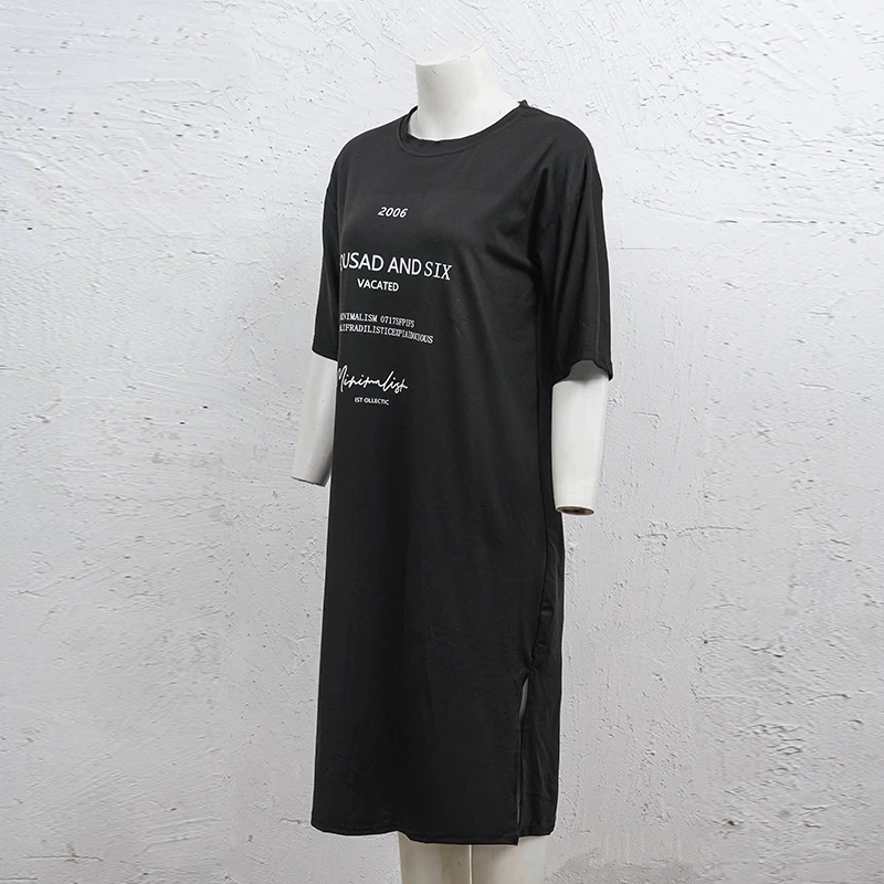 M-4XL Oversized Printed Casual Long T-Shirt Dress Summer Short Sleeve Korean Female Maxi Dress Clearance Vestidos De Mujer