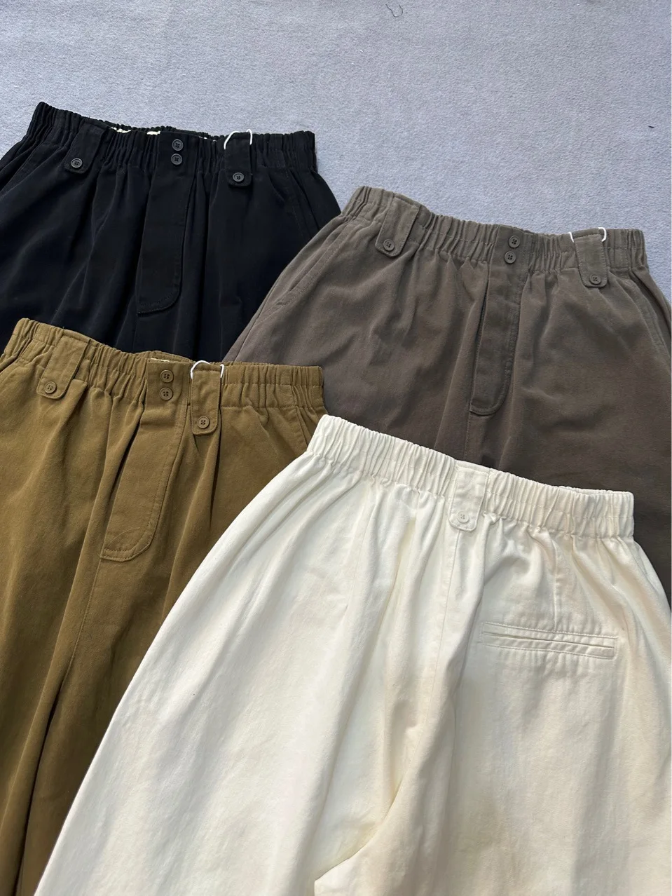Johnature Cotton Harem Pants Women Autumn Winter New High Waist Elastic Loose Trousers Wide Leg Casual Pockets Pants