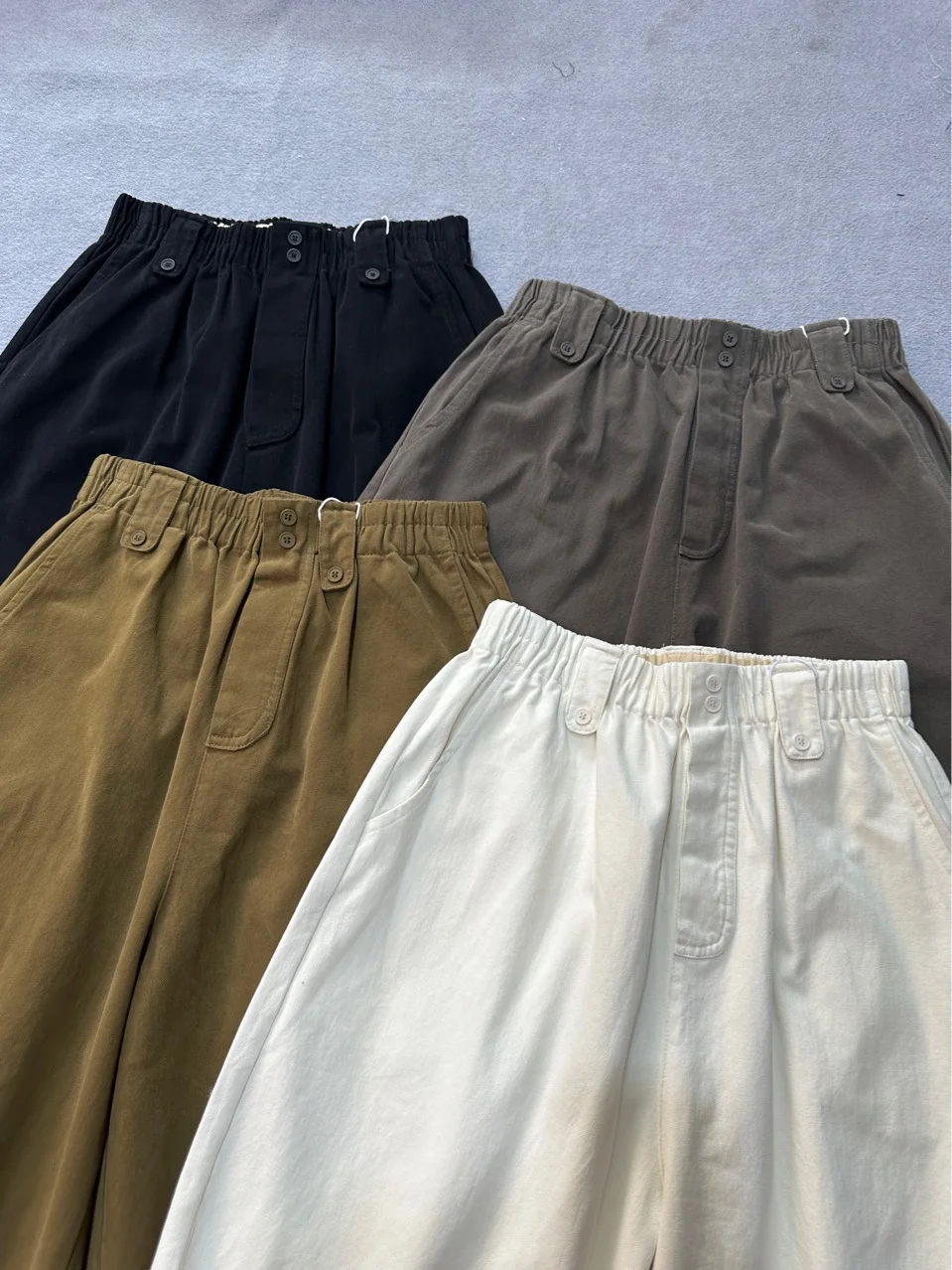 Johnature Cotton Harem Pants Women Autumn Winter New High Waist Elastic Loose Trousers Wide Leg Casual Pockets Pants