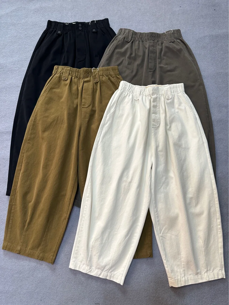 Johnature Cotton Harem Pants Women Autumn Winter New High Waist Elastic Loose Trousers Wide Leg Casual Pockets Pants