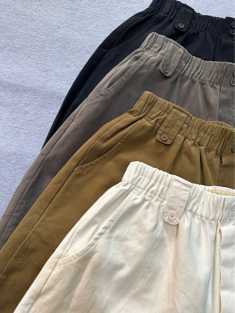 Johnature Cotton Harem Pants Women Autumn Winter New High Waist Elastic Loose Trousers Wide Leg Casual Pockets Pants