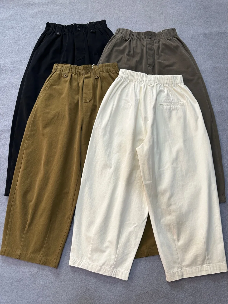 Johnature Cotton Harem Pants Women Autumn Winter New High Waist Elastic Loose Trousers Wide Leg Casual Pockets Pants