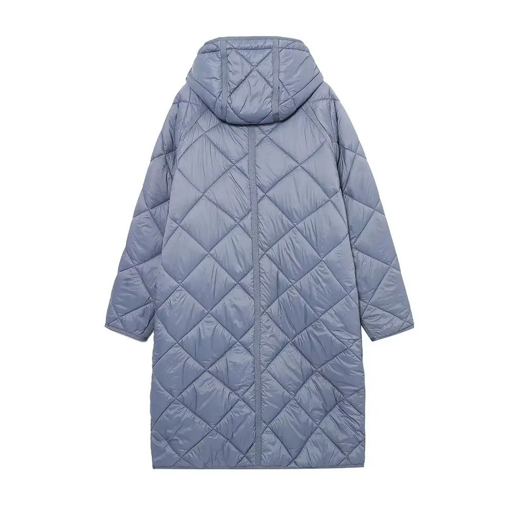 YENKYE Women Vintage Oversize Long Hooded Parkas 2022 Autumn Winter Long Sleeve Buttons Pockets Female Warm Coat