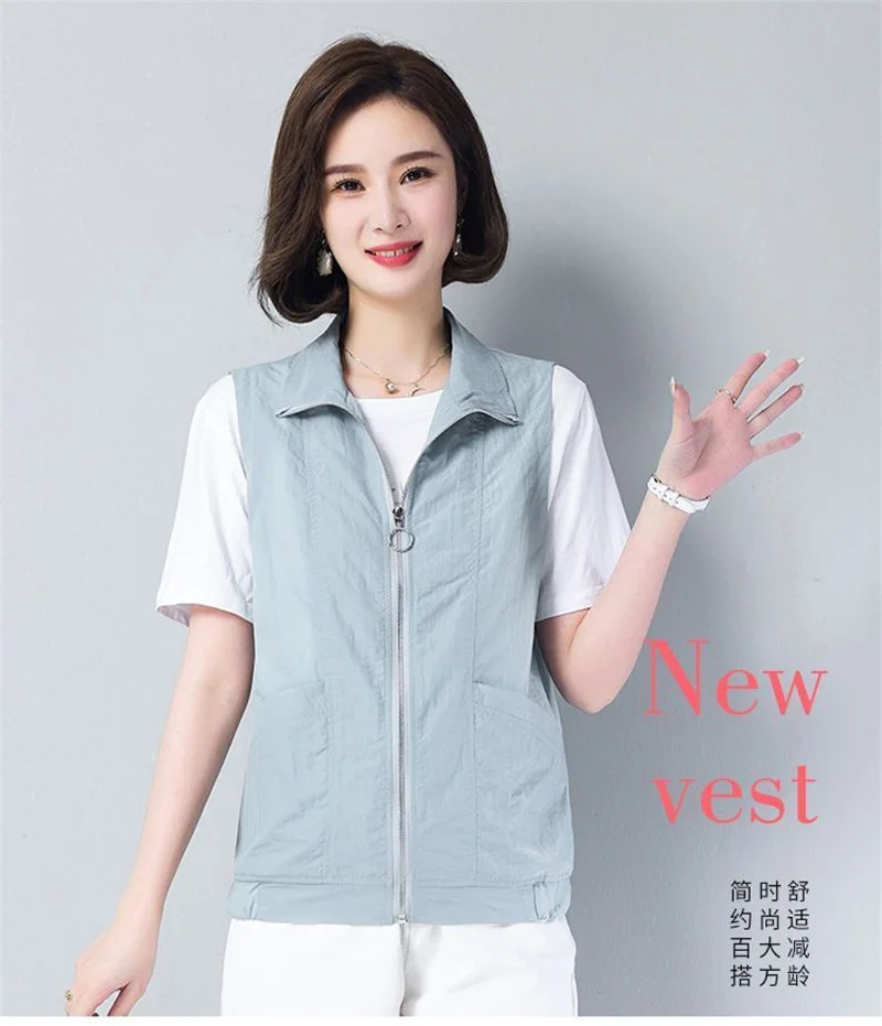 Casual Liner Summer Vest Women Basic Turndown Collar Sleeveless Jackets Solid Color Classic Female Waistcoat Chaleco Mujer 4XL