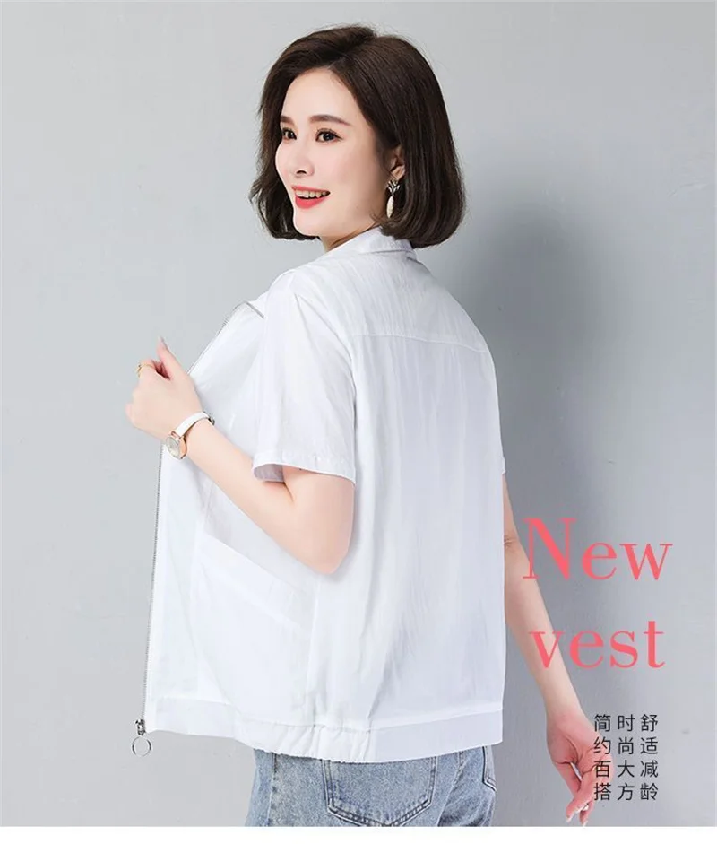 Casual Liner Summer Vest Women Basic Turndown Collar Sleeveless Jackets Solid Color Classic Female Waistcoat Chaleco Mujer 4XL