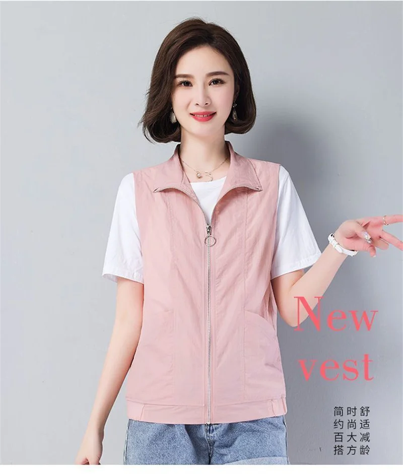 Casual Liner Summer Vest Women Basic Turndown Collar Sleeveless Jackets Solid Color Classic Female Waistcoat Chaleco Mujer 4XL