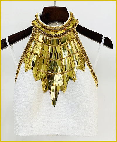HIGH STREET Newest 2026 F/W Designer Skirts Women's Stunning Metallic Diamonds Strass Handwork Beaded Tweed Mini Skirt