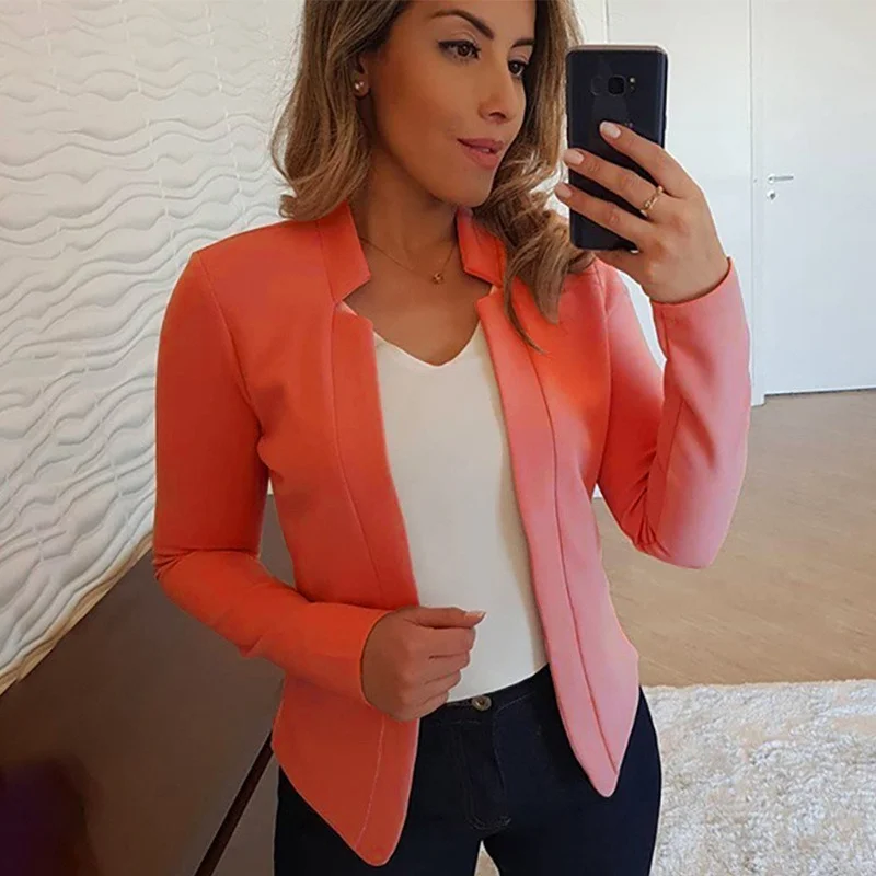 Women Thin Black Blazers Suit 2025 Female Spring Blazer Jackets Long Sleeve OL Casual Womens Slim Coats Femme Ladies White Tops