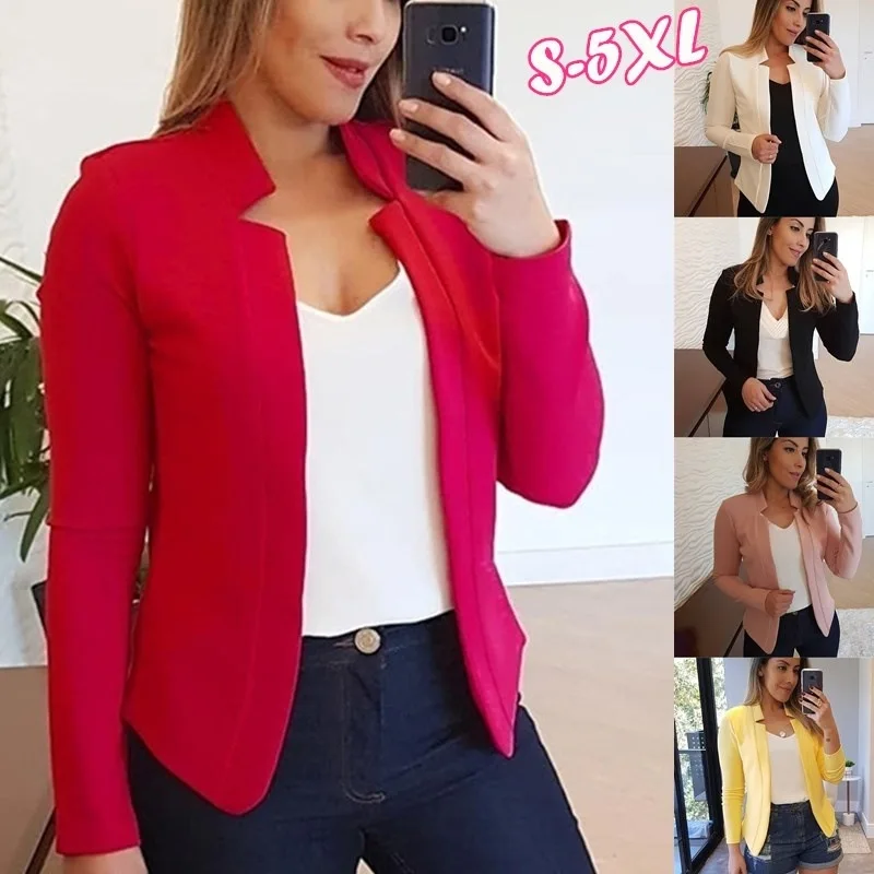 Women Thin Black Blazers Suit 2025 Female Spring Blazer Jackets Long Sleeve OL Casual Womens Slim Coats Femme Ladies White Tops